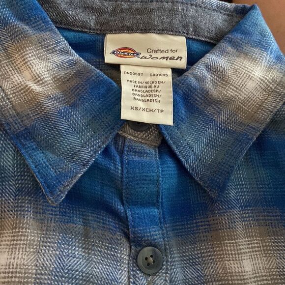 Dickies Women's Duratech Renegade Flannel Shirt NWT Sz XS blue - Picture 8 of 12
